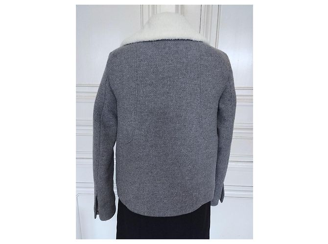 Ba&sh Abrigo Peacoat Corto de Lana TXS/S Gris - vista 8