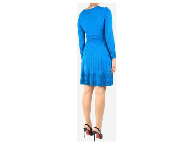 Missoni Blaues plissiertes Strickkleid - Größe UK 10 - Ansicht 2