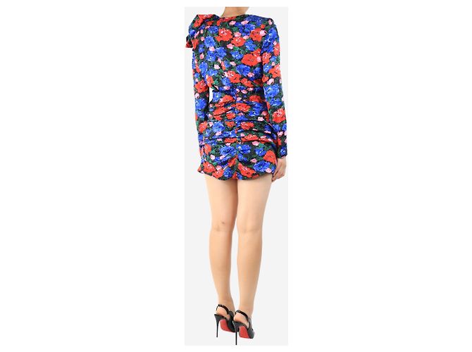 Magda Butrym Vestido mini de seda estampada azul - talla UK 8 - vista 2