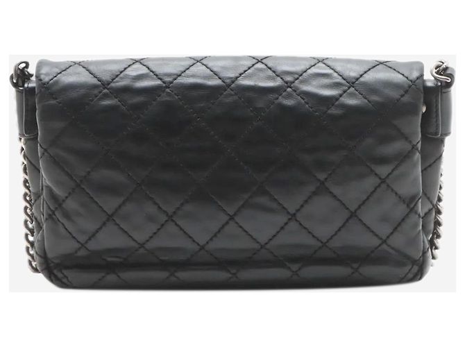 Chanel Borsa a spalla in pelle di agnello matelassé nera 2012 con catena Nero - vista 2