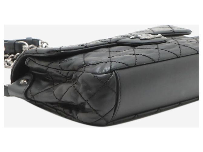 Chanel Borsa a spalla in pelle di agnello matelassé nera 2012 con catena Nero - vista 4