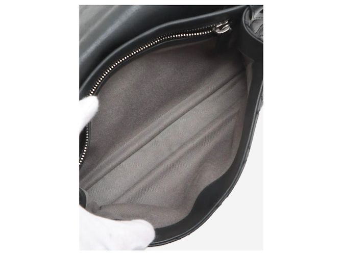 Chanel Borsa a spalla in pelle di agnello matelassé nera 2012 con catena Nero - vista 6