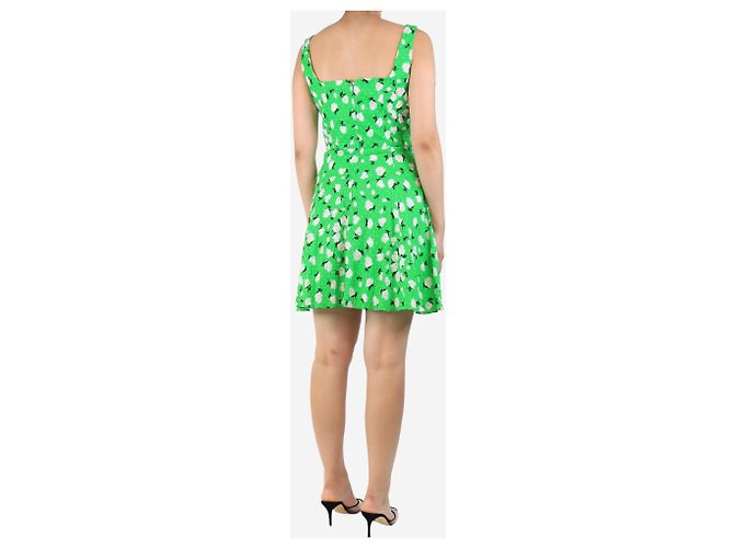 Autre Marque Grünes ärmelloses Blumenkleid - Größe UK 10 - Ansicht 2
