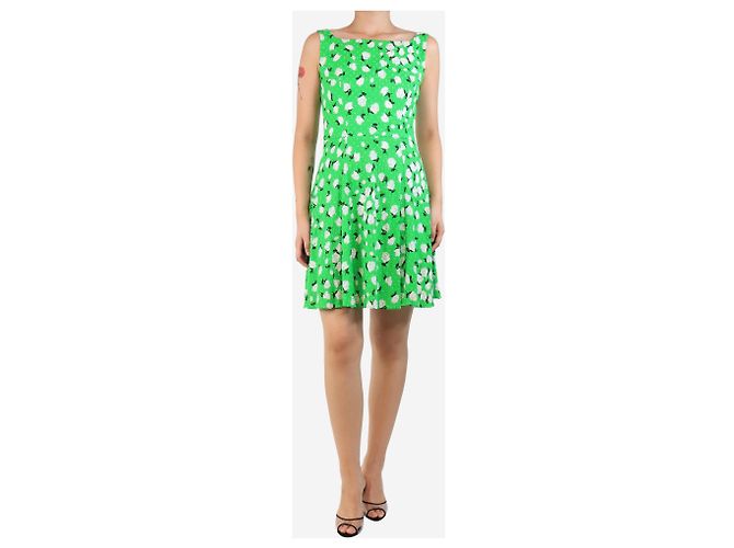 Autre Marque Grünes ärmelloses Blumenkleid - Größe UK 10 - Ansicht 3