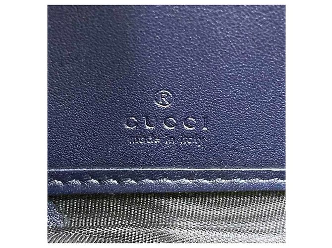 Gucci Navy Leder Langbörse Marineblau - Ansicht 10