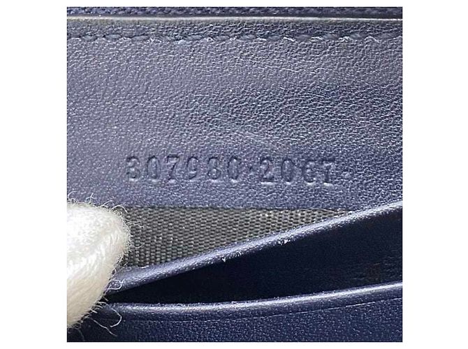Gucci Navy Leder Langbörse Marineblau - Ansicht 11