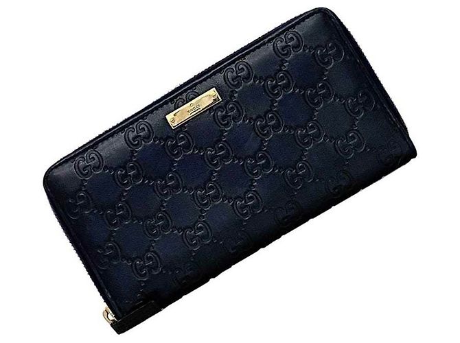 Gucci Navy Leder Langbörse Marineblau - Ansicht 2