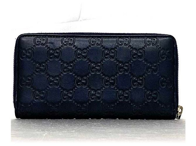 Gucci Navy Leder Langbörse Marineblau - Ansicht 3