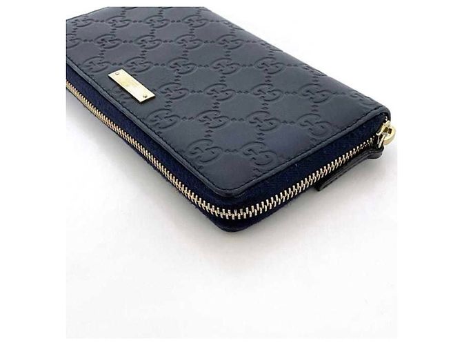 Gucci Navy Leder Langbörse Marineblau - Ansicht 5