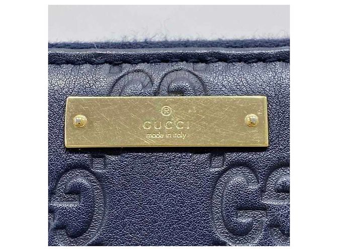 Gucci Navy Leder Langbörse Marineblau - Ansicht 6