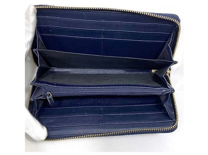 Gucci Navy Leder Langbörse Marineblau - Ansicht 8