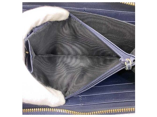 Gucci Navy Leder Langbörse Marineblau - Ansicht 9