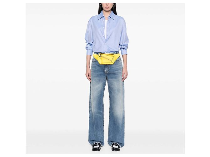 LOEWE Mini Bumbag Puzzle em Couro de Bezerro Amarelo - vista 11