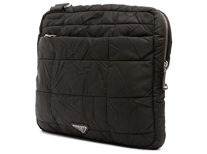 Bolso cruzado de tessuto acolchado negro Prada - vista 2