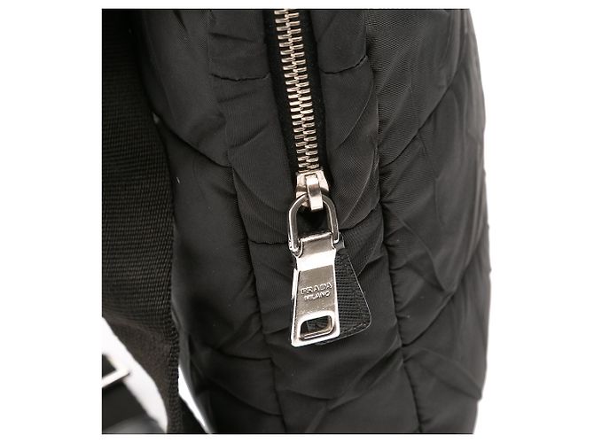 Bolso cruzado de tessuto acolchado negro Prada - vista 7