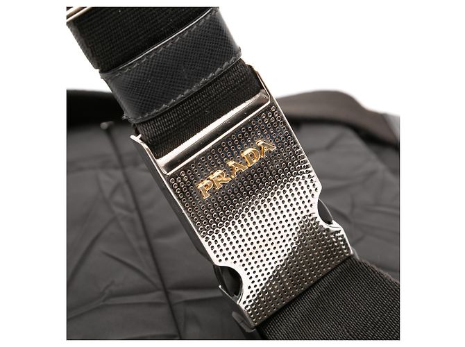 Bolso cruzado de tessuto acolchado negro Prada - vista 9