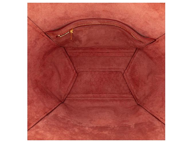 Céline Borsa a secchiello media in pelle rossa Celine con tracolla Rosso - vista 4