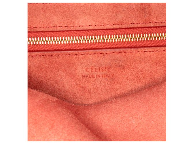 Céline Borsa a secchiello media in pelle rossa Celine con tracolla Rosso - vista 5