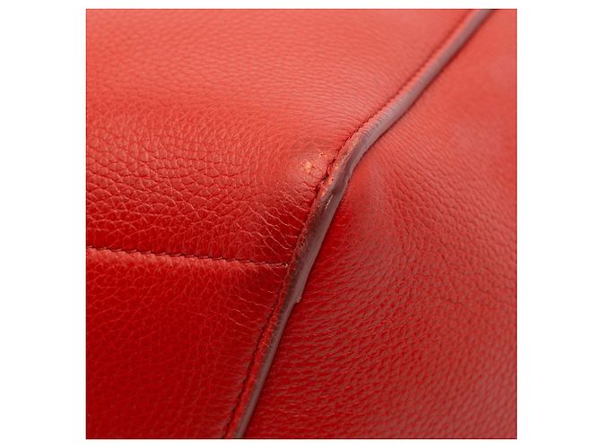 Céline Borsa a secchiello media in pelle rossa Celine con tracolla Rosso - vista 7