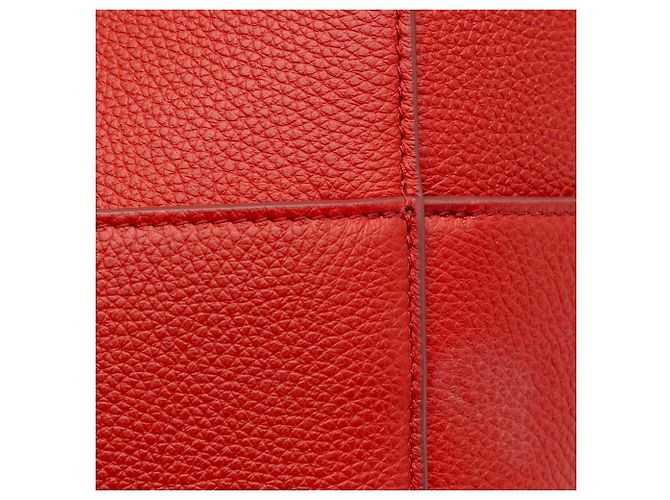 Céline Borsa a secchiello media in pelle rossa Celine con tracolla Rosso - vista 8