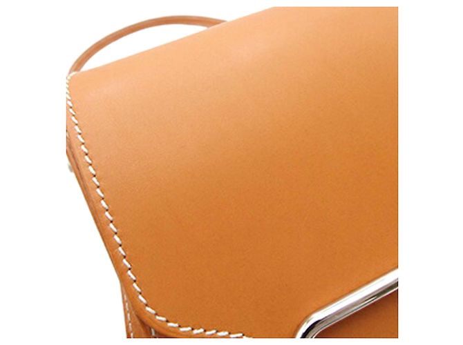 Borsa Roulis Mini Veau Marrone Hermès Caramello - vista 12