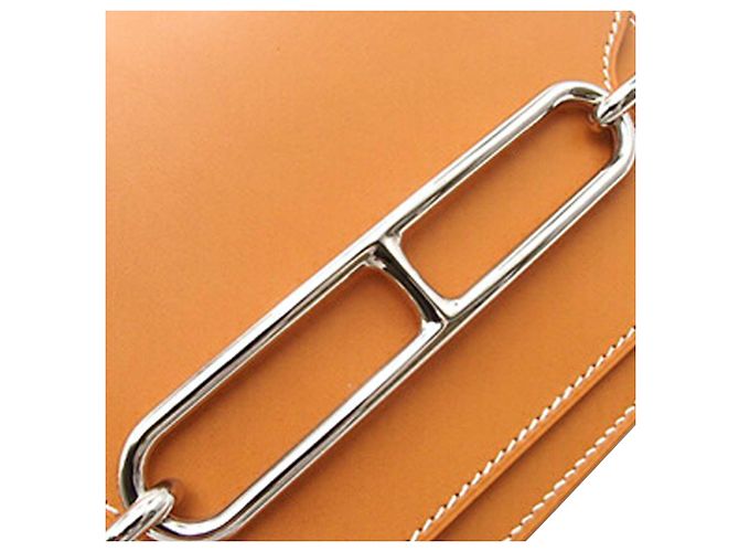 Borsa Roulis Mini Veau Marrone Hermès Caramello - vista 14