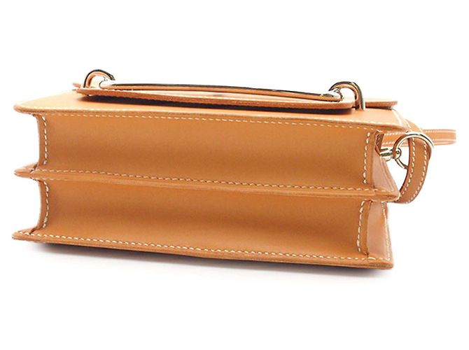 Borsa Roulis Mini Veau Marrone Hermès Caramello - vista 2