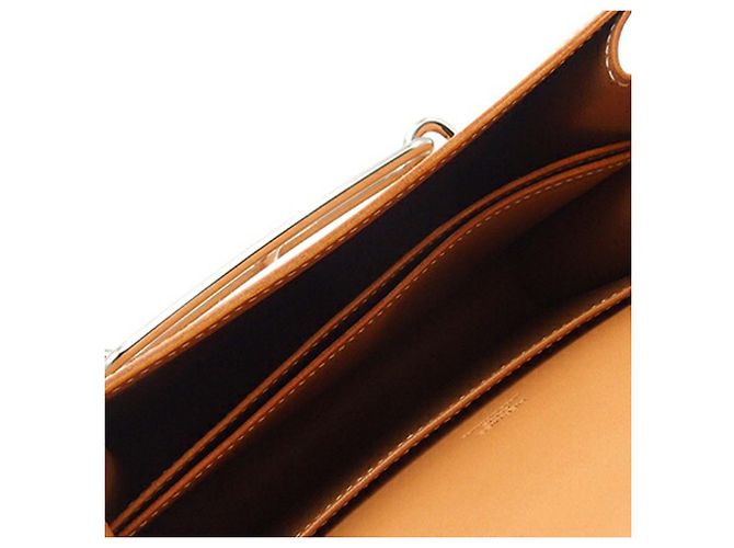 Borsa Roulis Mini Veau Marrone Hermès Caramello - vista 4