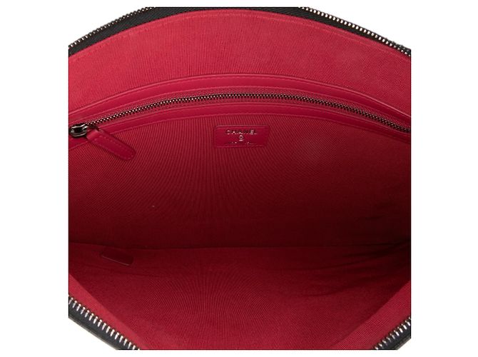 Chanel Nero Grande Clutch Gabrielle O in Pelle Invecchiata - vista 4