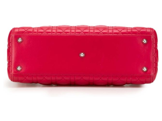 Dior Rot Große Lammleder Cannage Lady Dior - Ansicht 3