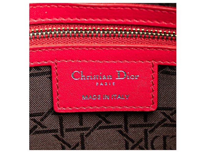Dior Rot Große Lammleder Cannage Lady Dior - Ansicht 5