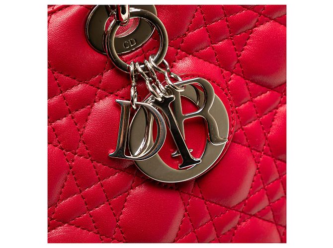 Dior Rot Große Lammleder Cannage Lady Dior - Ansicht 8