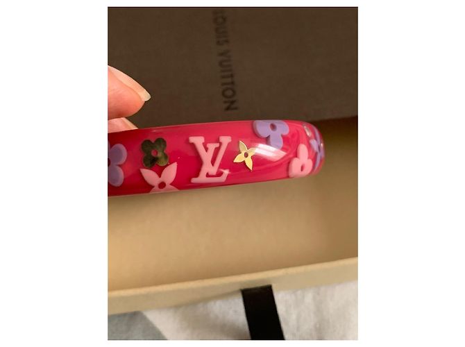 Bracciale Louis Vuitton Inclusion Rosa in Plastica Taglia M - vista 3