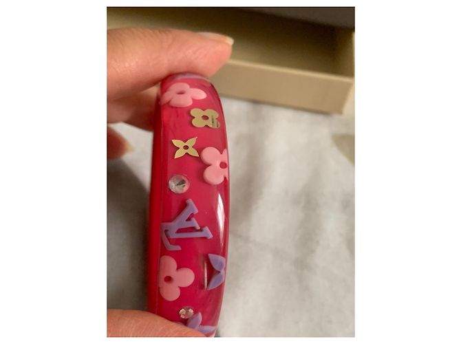 Bracciale Louis Vuitton Inclusion Rosa in Plastica Taglia M - vista 7