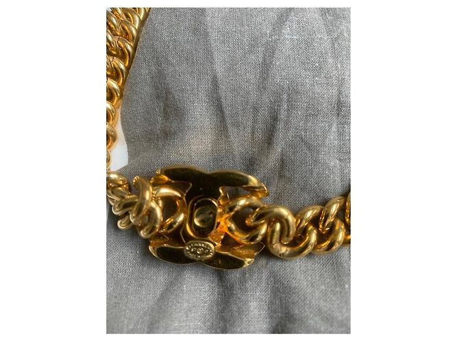 Collana Choker Chanel Modello Torciglione Dorata D'oro - vista 2
