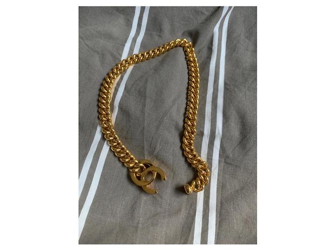 Collana Choker Chanel Modello Torciglione Dorata D'oro - vista 3
