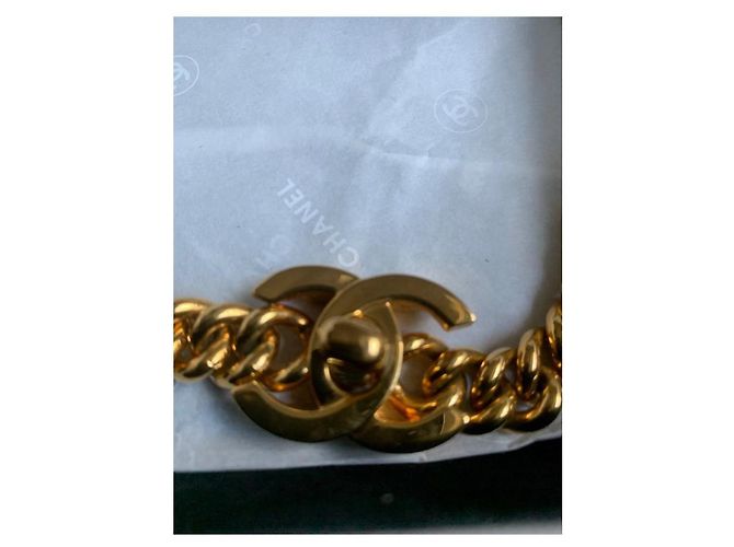 Collana Choker Chanel Modello Torciglione Dorata D'oro - vista 5
