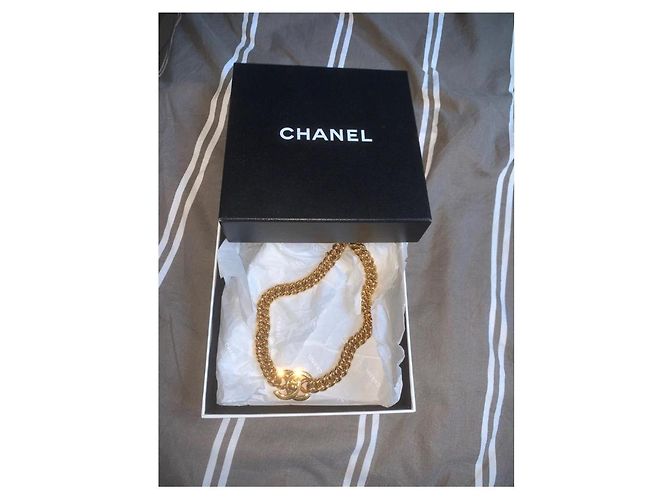 Collana Choker Chanel Modello Torciglione Dorata D'oro - vista 6