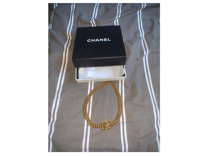 Collana Choker Chanel Modello Torciglione Dorata D'oro - vista 7