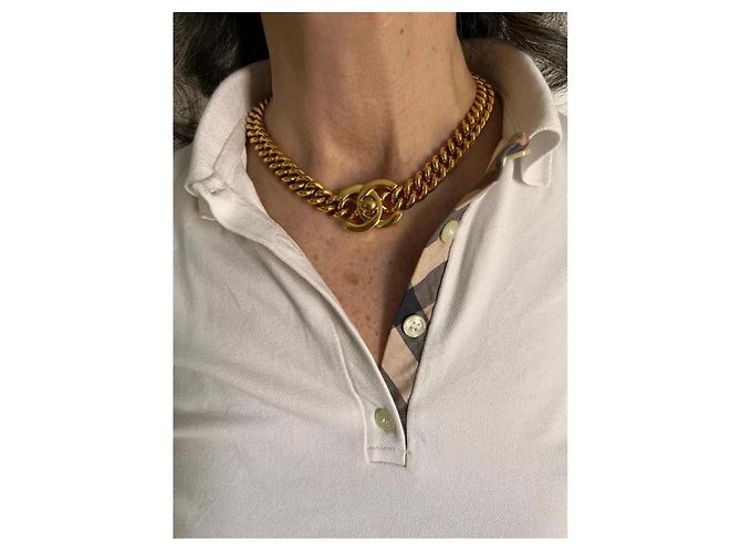 Collana Choker Chanel Modello Torciglione Dorata D'oro - vista 9