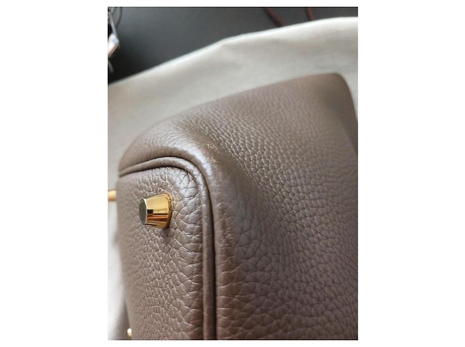 Hermès Picotin 18 Etoupe Oro Detalles Beige - vista 8