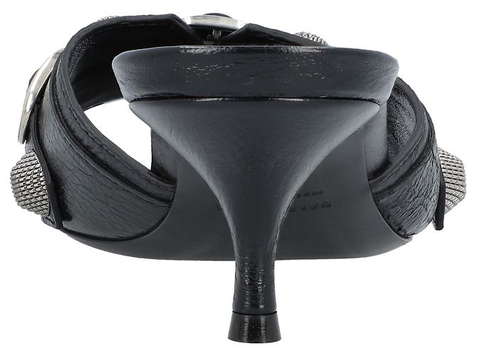 Sandali Balenciaga Cagole 50mm 'Pelle di agnello nera' Nero - vista 3