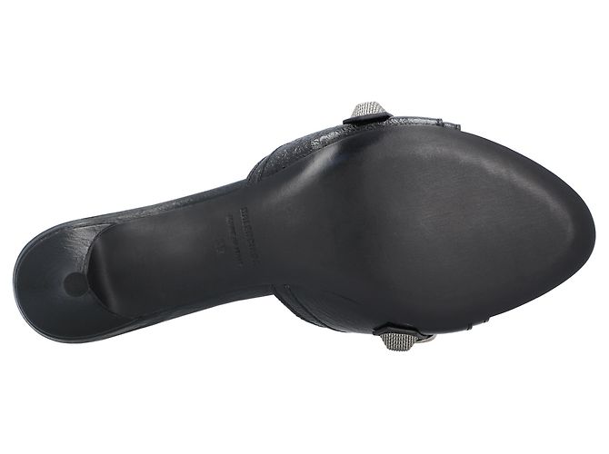 Sandali Balenciaga Cagole 50mm 'Pelle di agnello nera' Nero - vista 4