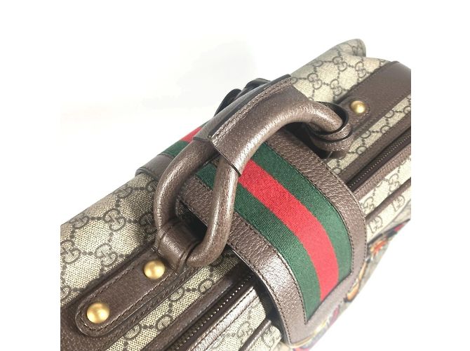 Borsa da viaggio Gucci GG Supreme Angry Cat Snake Patch Multicolore Beige - vista 10