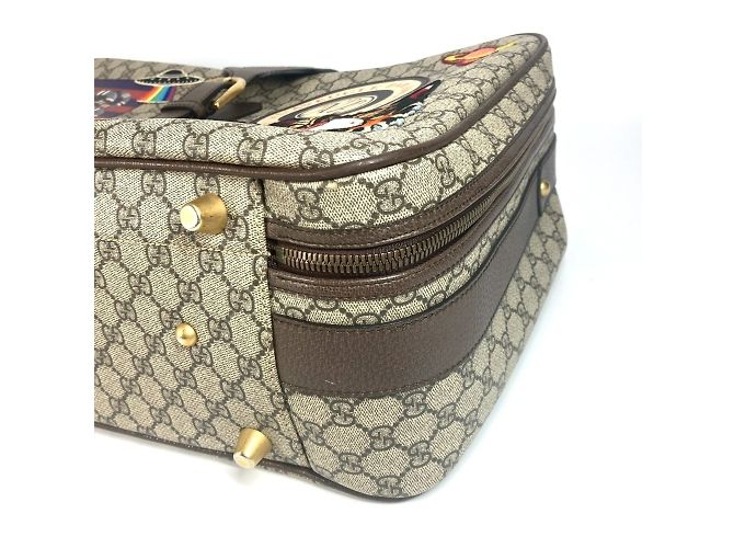 Borsa da viaggio Gucci GG Supreme Angry Cat Snake Patch Multicolore Beige - vista 6