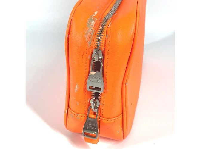 Borsa Clutch Louis Vuitton Damier Infini Arancione - vista 5