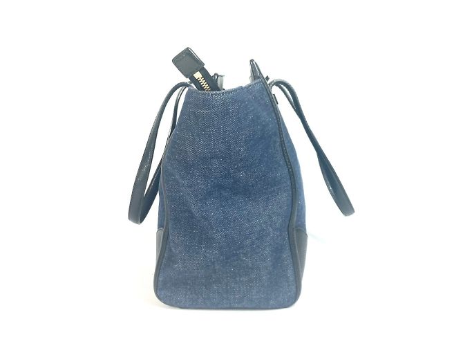 Borsa in denim e pelle Salvatore Ferragamo Nero Blu - vista 3