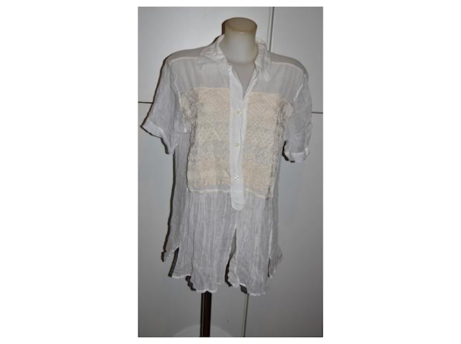 Camisa oversize La Perla de algodón blanco - vista 2