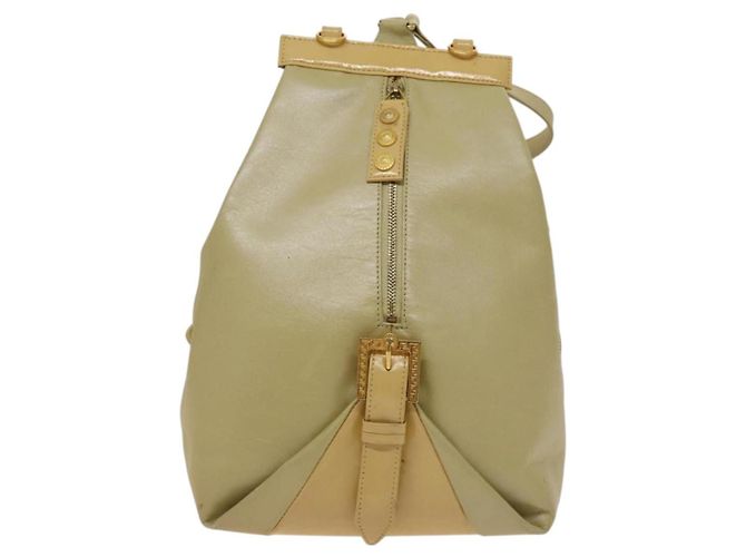 Versace Zaino in pelle beige oro Auth bs27362 D'oro - vista 13