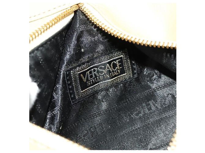 Versace Zaino in pelle beige oro Auth bs27362 D'oro - vista 20
